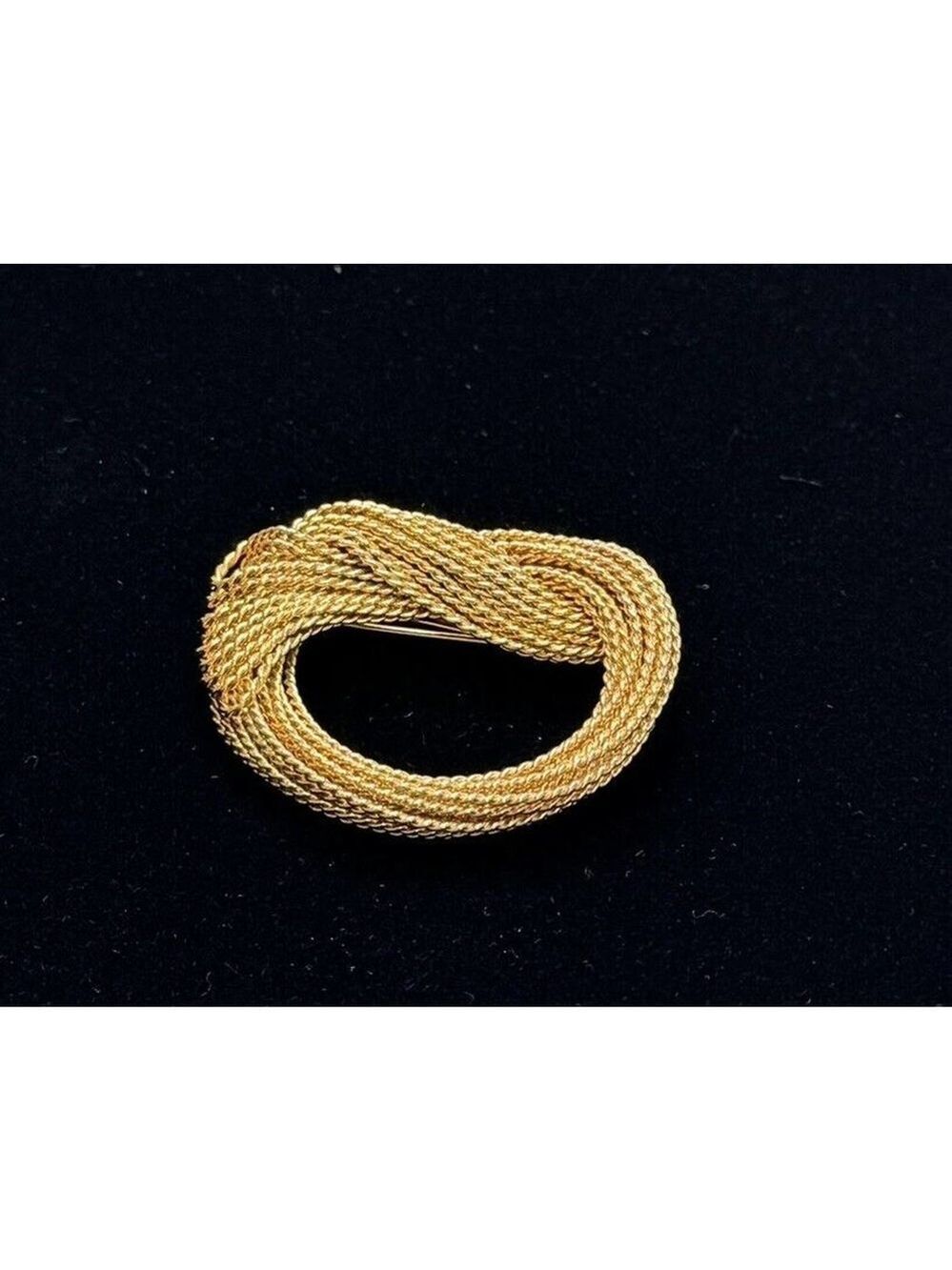 Napier Large Vintage 1960’s Twisted Rope Gold Tone Knot Pin Brooch Signed
